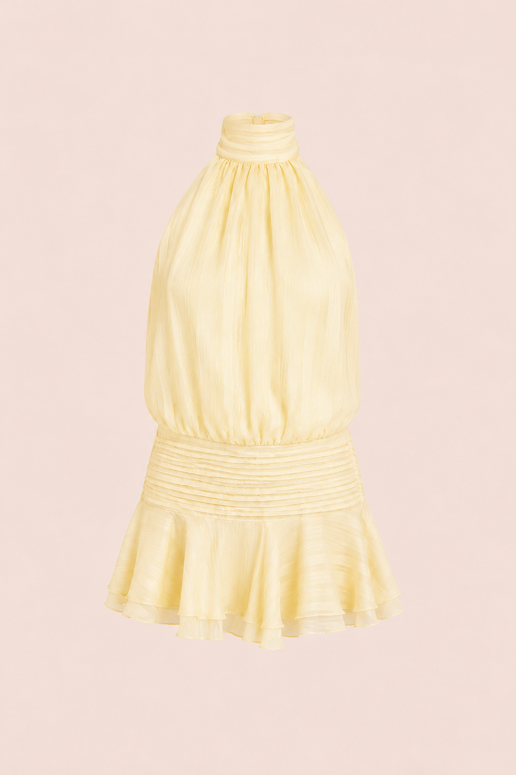 Robe IRIS – Mini robe halter à volants
