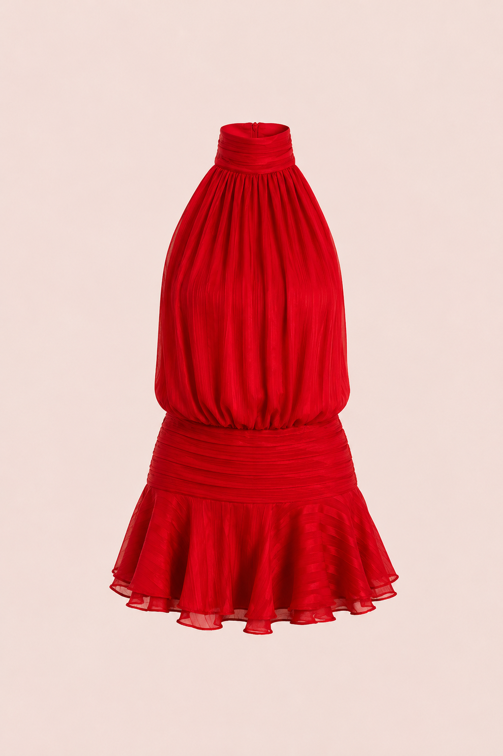 Robe IRIS – Mini robe halter à volants