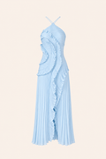 ALBA – Robe longue à volants plissés halter