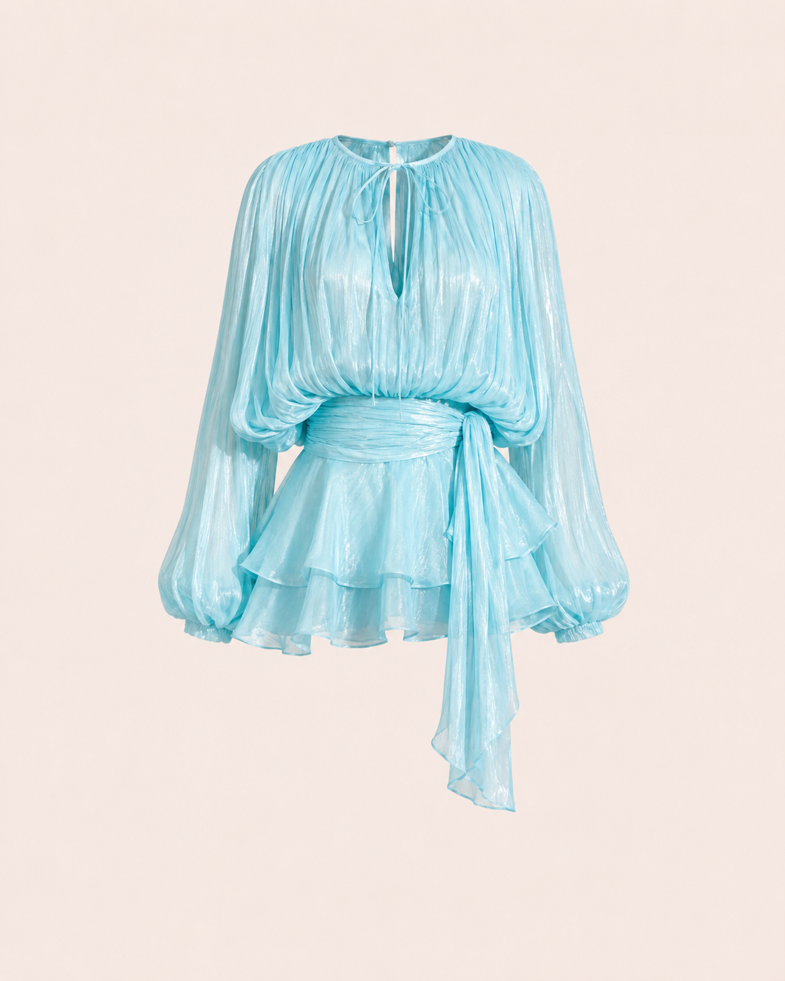BALI – Robe irisée à ceinture drapée