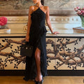ALBA – Robe longue à volants plissés halter