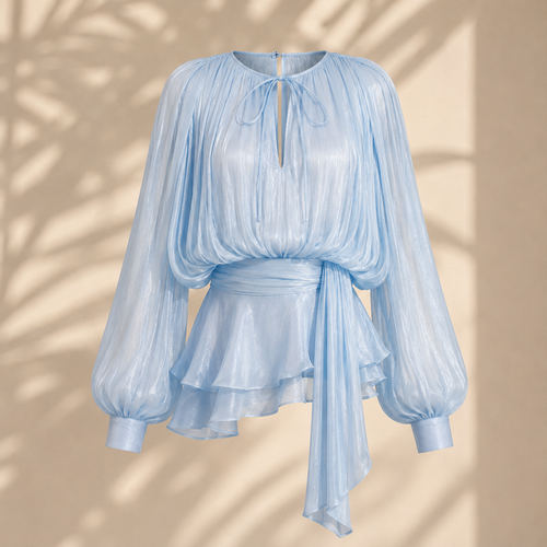Bali – Robe irisée à ceinture drapée
