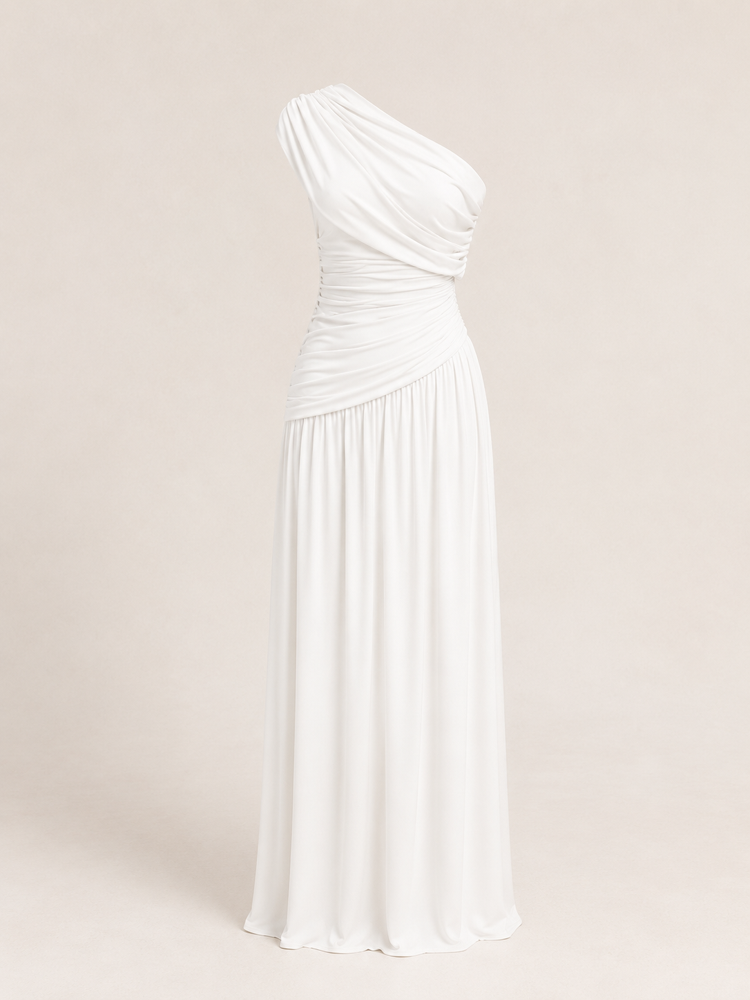 Robe OLYMPE – Robe longue drapée une épaule
