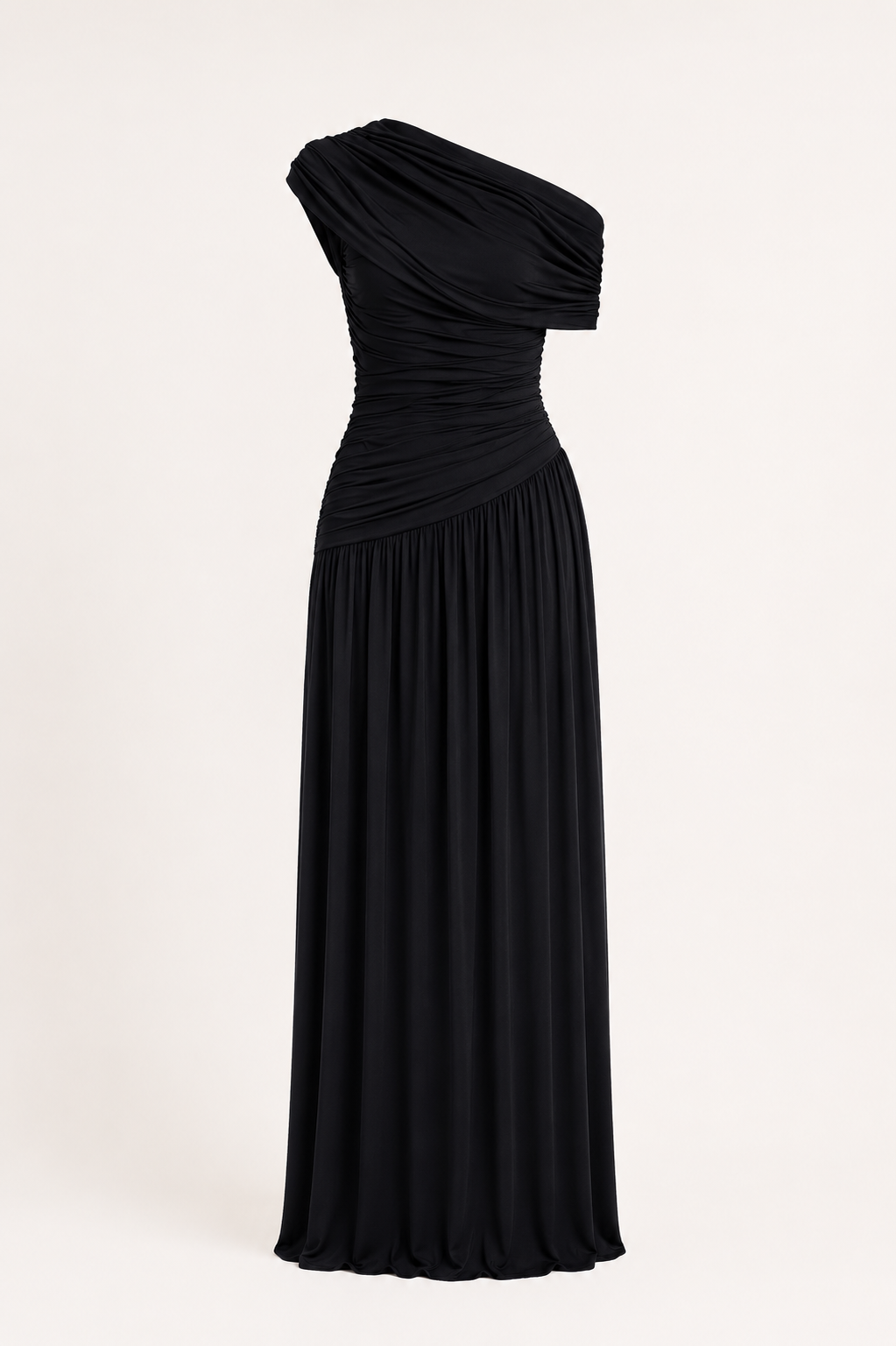 Robe OLYMPE – Robe longue drapée une épaule