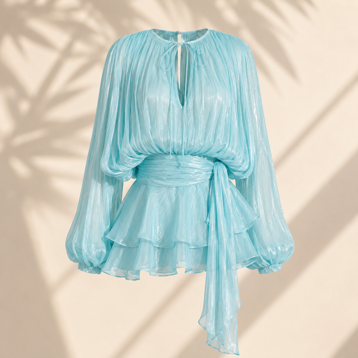 Bali – Robe irisée à ceinture drapée