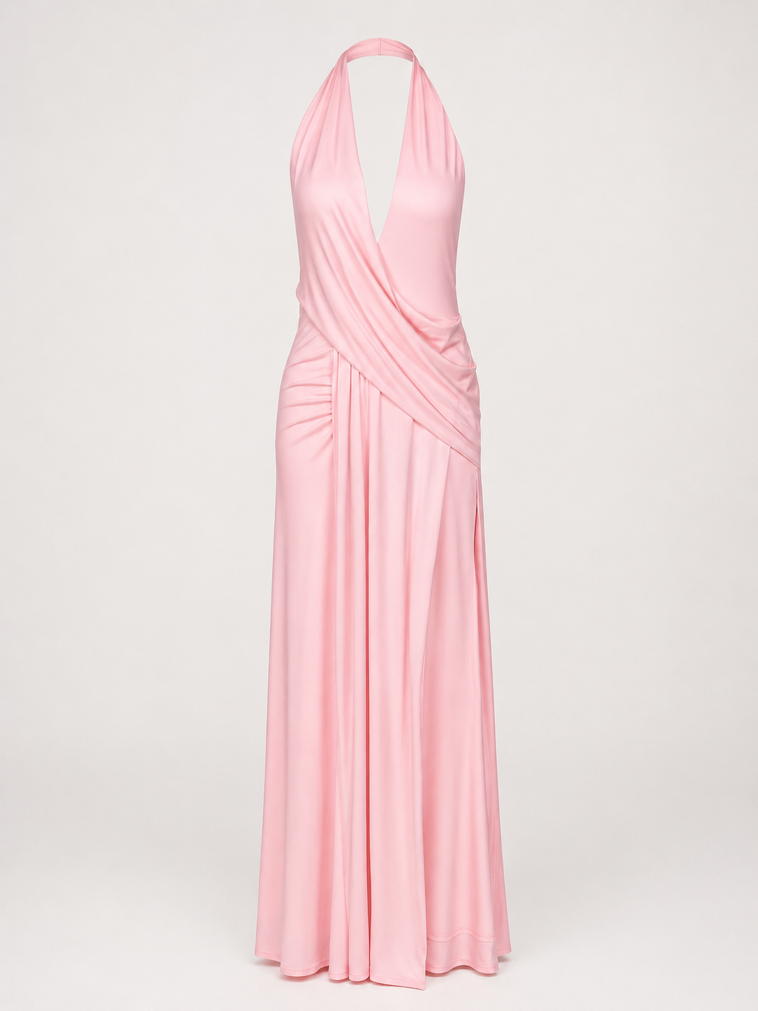 VENUS – Robe longue drapée col plongeant